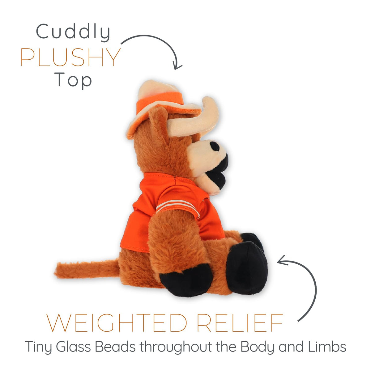 Warm Pals Hook Em UT Longhorns plush demonstrates warm heating use
