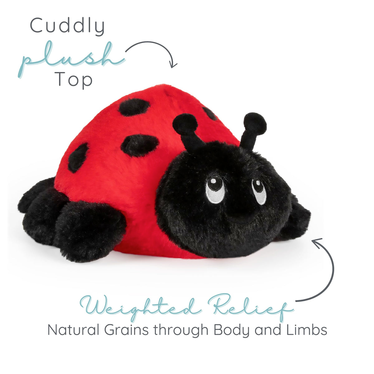 Warm Pals Ladybug lavender-infused aroma enhances cozy ambiance.
