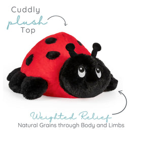 Warm Pals Ladybug lavender-infused aroma enhances cozy ambiance.