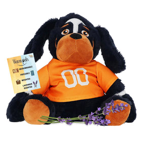 Warm Pals Smokey UT Mascot plush warming in microwave for cozy hugs