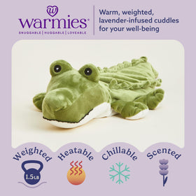 Warmies Alligator lavender-scented plush ready for soothing calm.