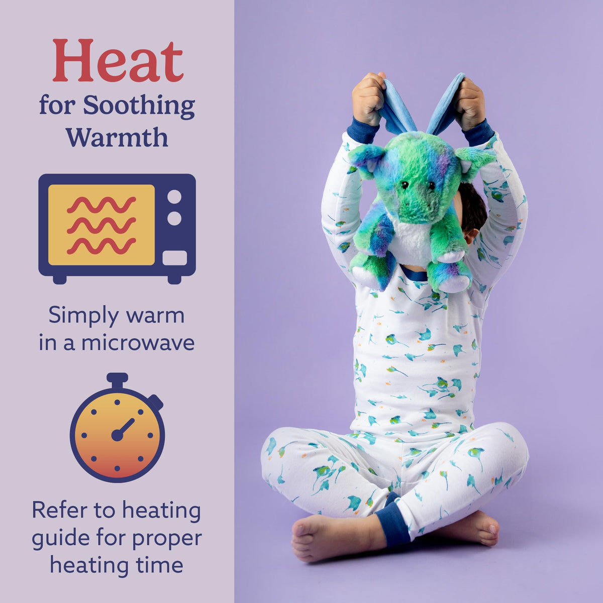 Warmies Baby Dragon lavender-scented plush creates a soothing bedtime atmosphere.