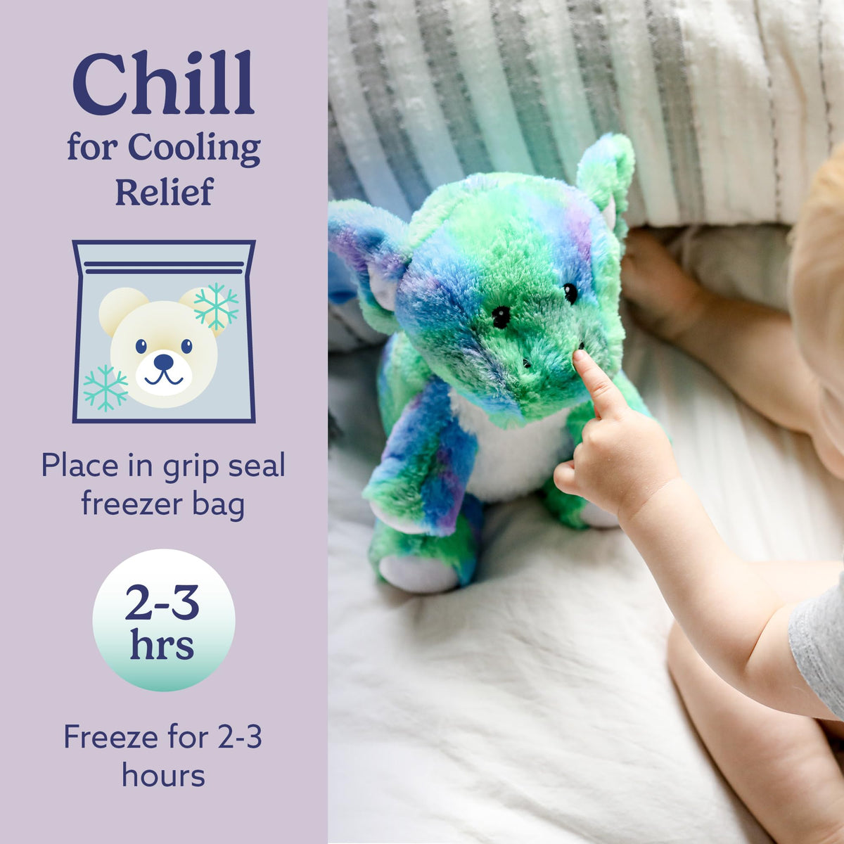 Warmies Baby Dragon weighted plush offers gentle pressure for cozy snuggles.