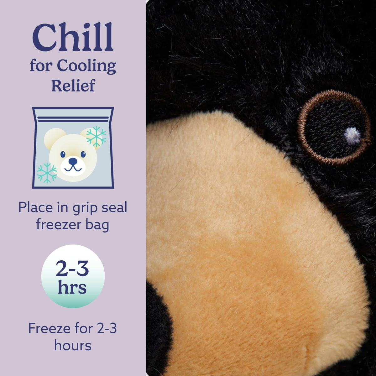 Warmies Black Bear 13-inch plush as a bedtime companion