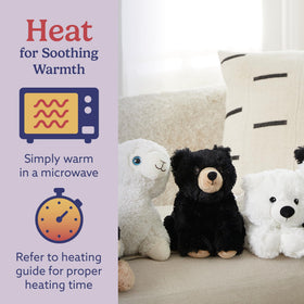 Warmies Black Bear lavender scented plush for relaxing ambiance