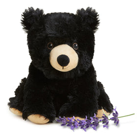 Warmies Black Bear microwavable plush ready for a comforting cuddle