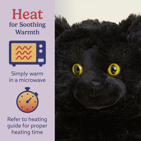 Warmies Black Cat soft plush fabric invites hugs and cozy moments