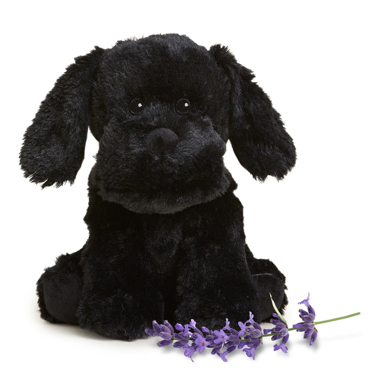 Warmies Black Lab microwavable dog delivers soothing warmth after heating
