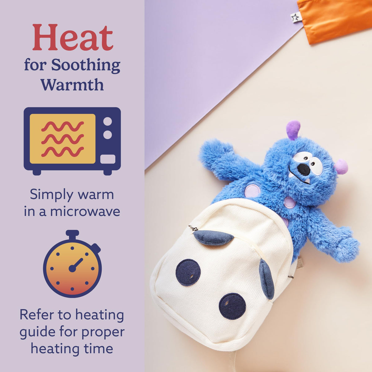 Warmies Blue Monster lavender-weighted hug with calming scent