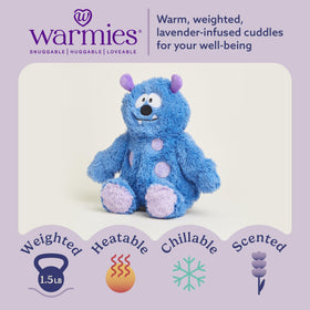 Warmies Blue Monster microwavable warmth for bedtime comfort