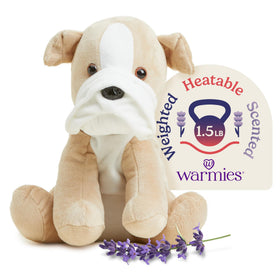 Warmies Bulldog stuffed animal offers cozy companionship for kids and adults.