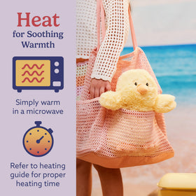 Warmies Chick weighted stuffed animal provides gentle pressure for relaxation.
