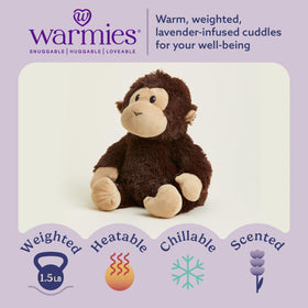 Warmies Chimp Plush snuggle-ready for bedtime comfort and calm