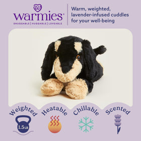 Warmies dachshund plush lavender-scented interior delivering calming aroma.