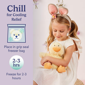 Warmies Duck plush helps unwind with warmth during quiet moments.