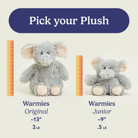 Warmies Elephant Junior bedtime companion fosters cozy rituals and gentle comfort in evenings.