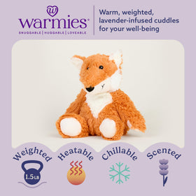 Warmies Fox soft weighted plush for cozy snuggles and bedtime comfort
