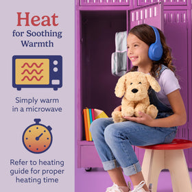 Warmies Golden Dog lavender-scented for relaxing routines.