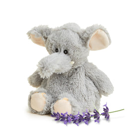 Warmies gray elephant microwavable heat delivers soothing warmth for cozy evenings.