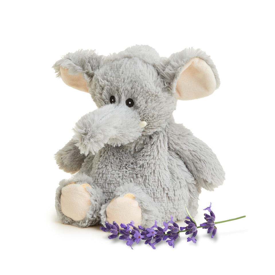 Warmies gray elephant microwavable heat delivers soothing warmth for cozy evenings.