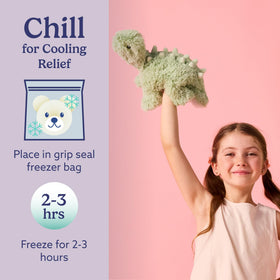 Warmies Green Long Neck Dinosaur lavender scent enhances cozy ambience.