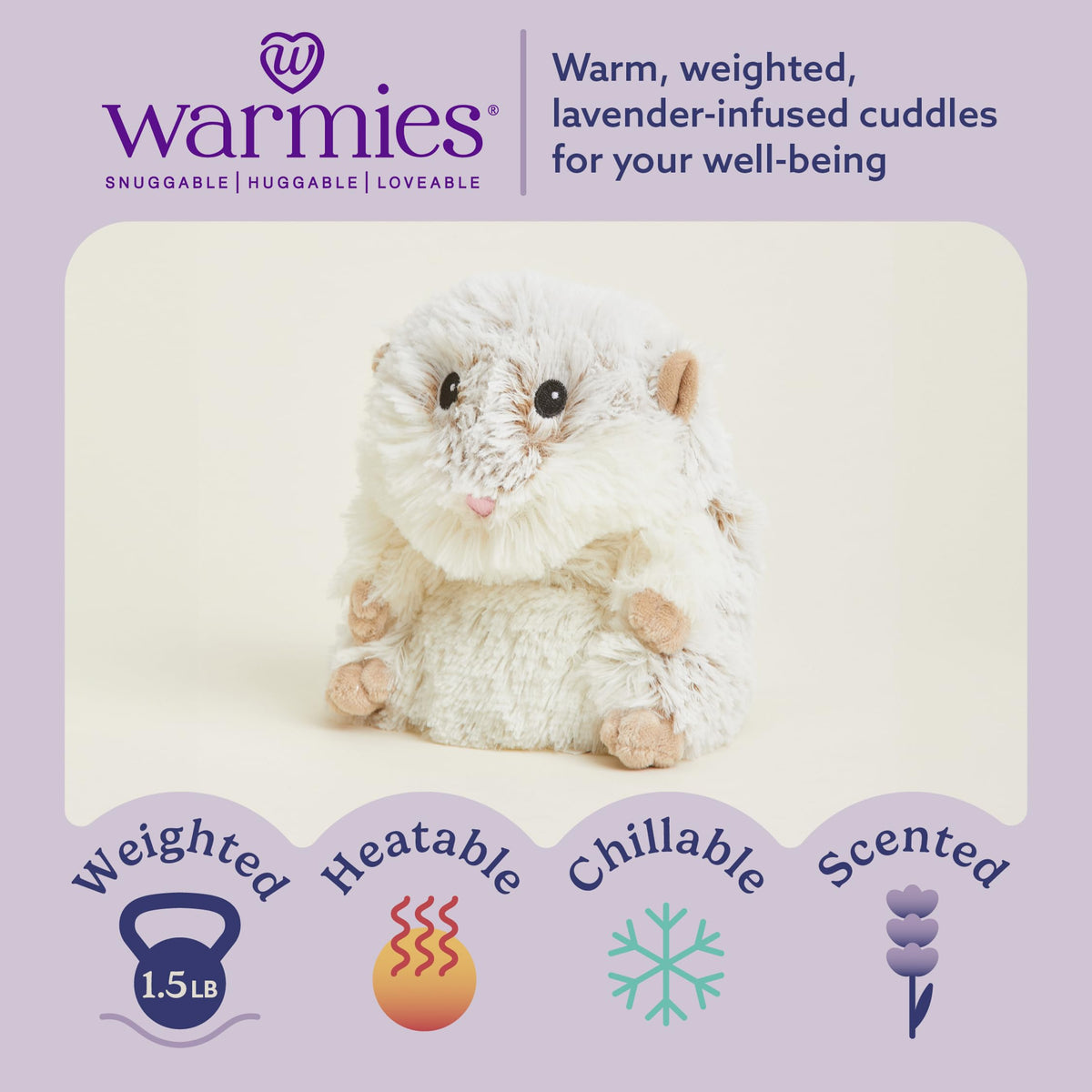 Warmies hamster heated plush for comforting snuggle time