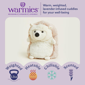 Warmies hedgehog weighted grain-fill plush provides comforting pressure for calm evenings.