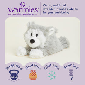 Warmies Husky heated plush toy provides soothing warmth for relaxing evenings