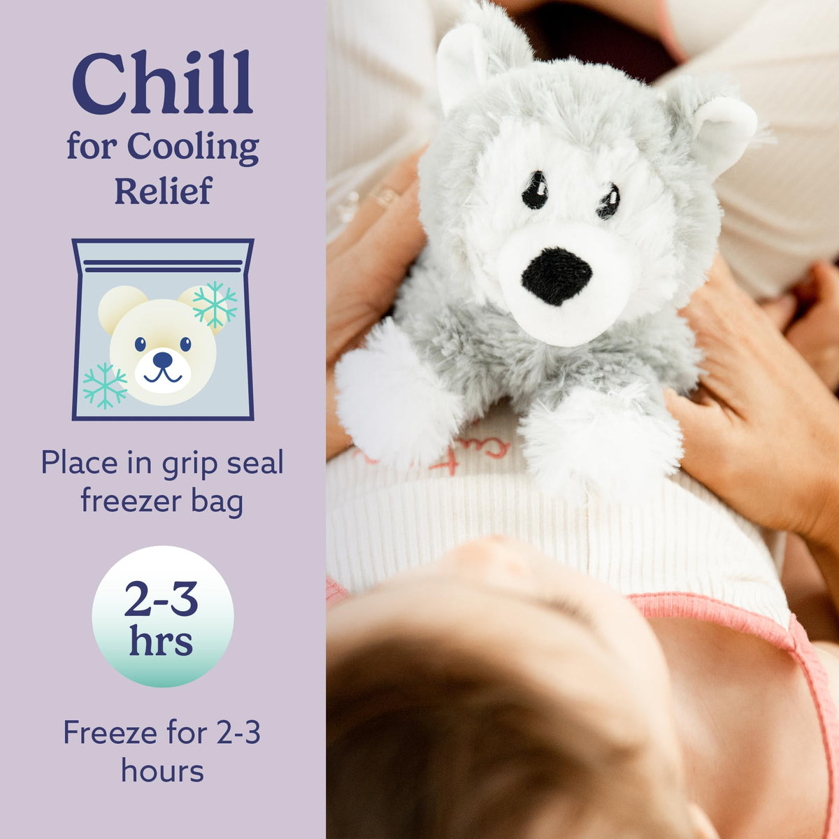 Warmies Husky lavender-scented plush for gentle aroma at bedtime