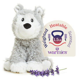 Warmies Husky microwavable stuffed animal for cozy warmth and comfort