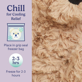 Warmies Junior Brown Curly Bear cooled for refreshing relief