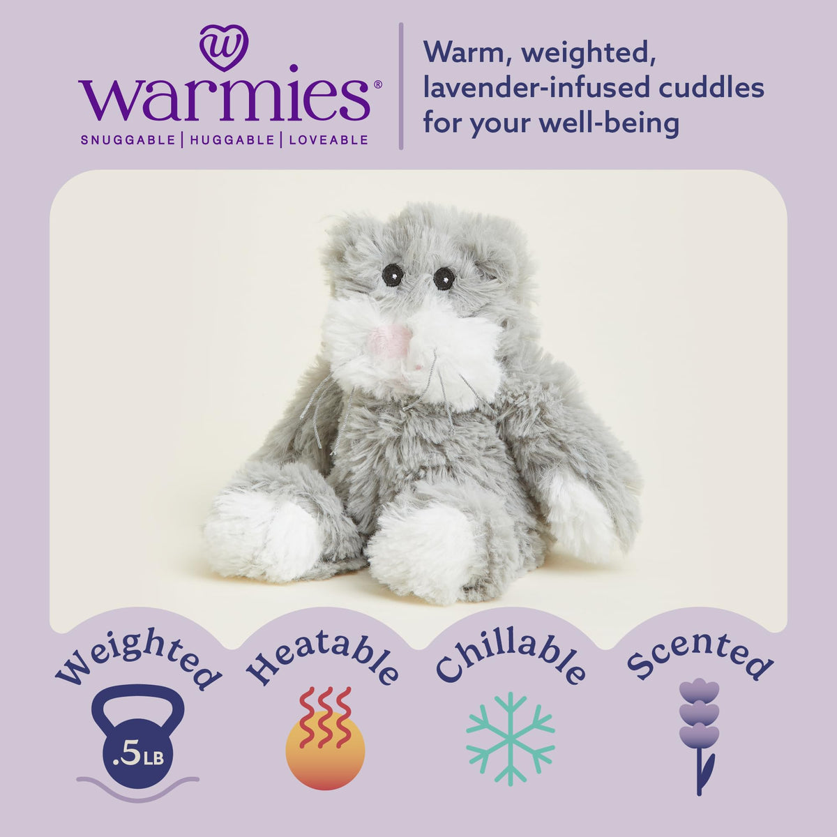 Warmies Junior Cat placed in freezer for a refreshing cool touch.
