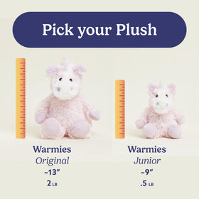 Warmies Junior Unicorn safe design meets safety standards for peace of mind.