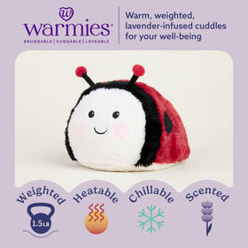 Warmies Ladybug microwavable heat for soothing warmth and relaxation.