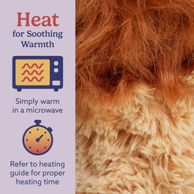 Warmies Lion can be chilled in the freezer for a refreshing cool-down.