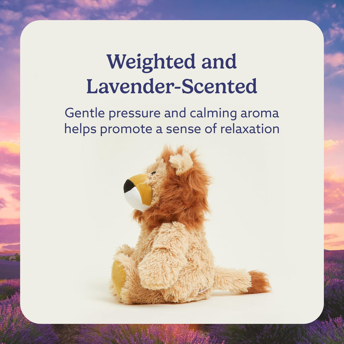 Warmies Lion lavender-scented plush for bedtime calm and soft aromatherapy.