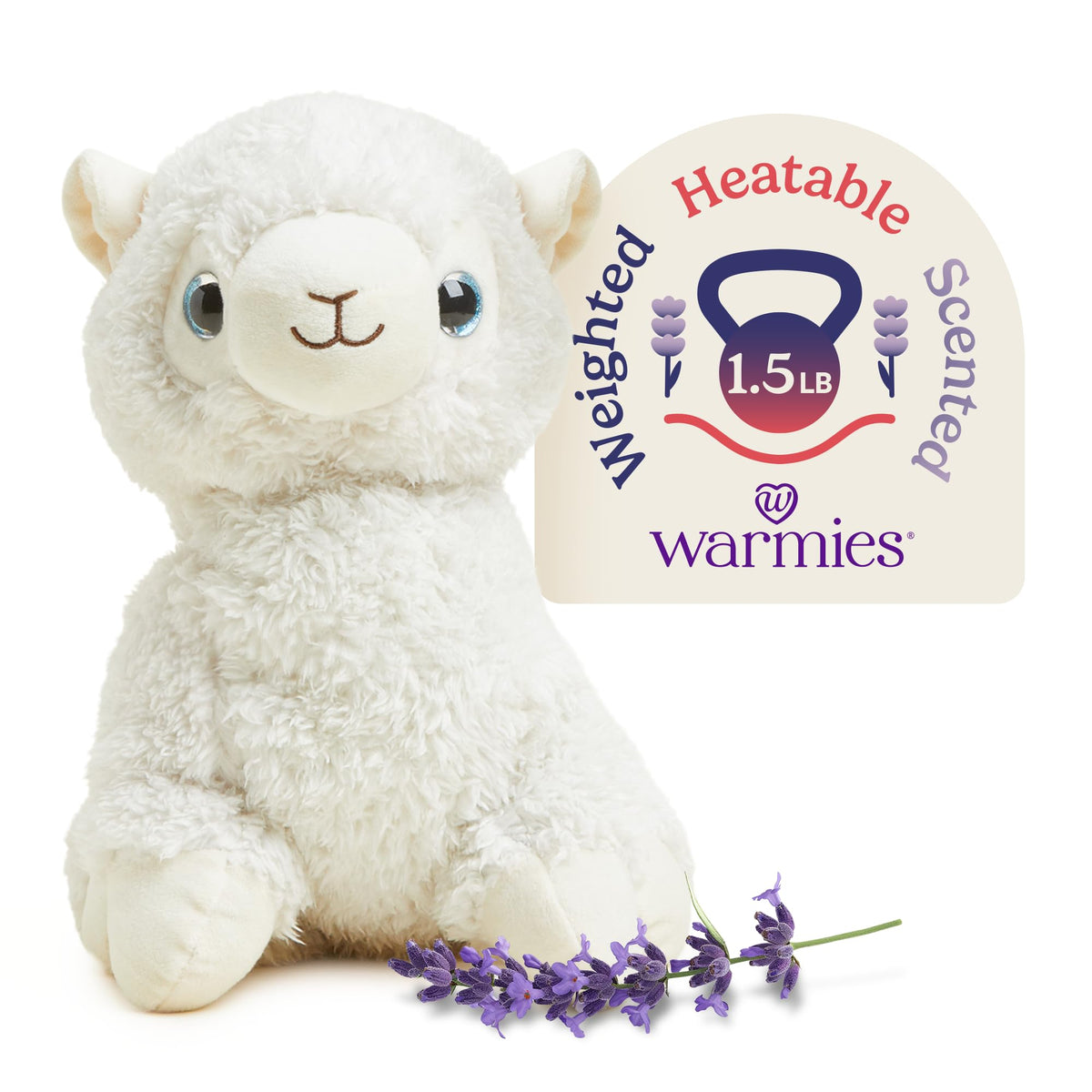 Warmies llama microwavable plush heats for comforting warmth during bedtime rituals.