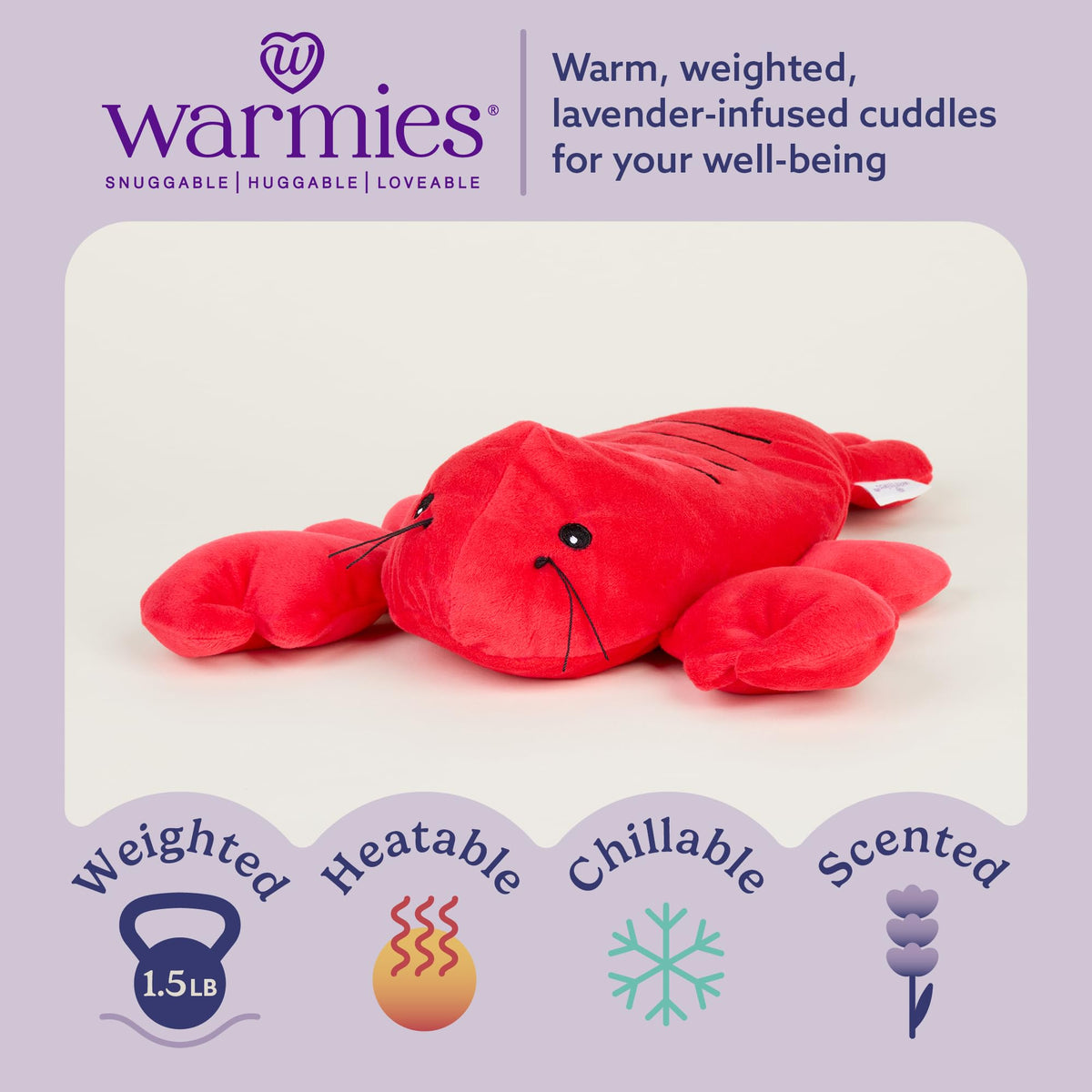 Warmies Lobster cooling-relief plush provides refreshing cool-down on hot days