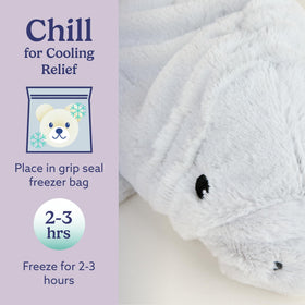 Warmies Manatee heat and cool versatility for soothing comfort.