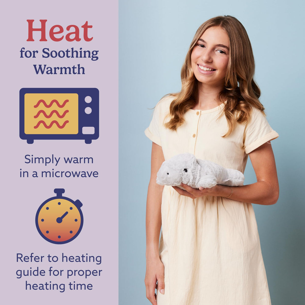 Warmies Manatee lavender-scented plush for a gentle, calming ambiance.