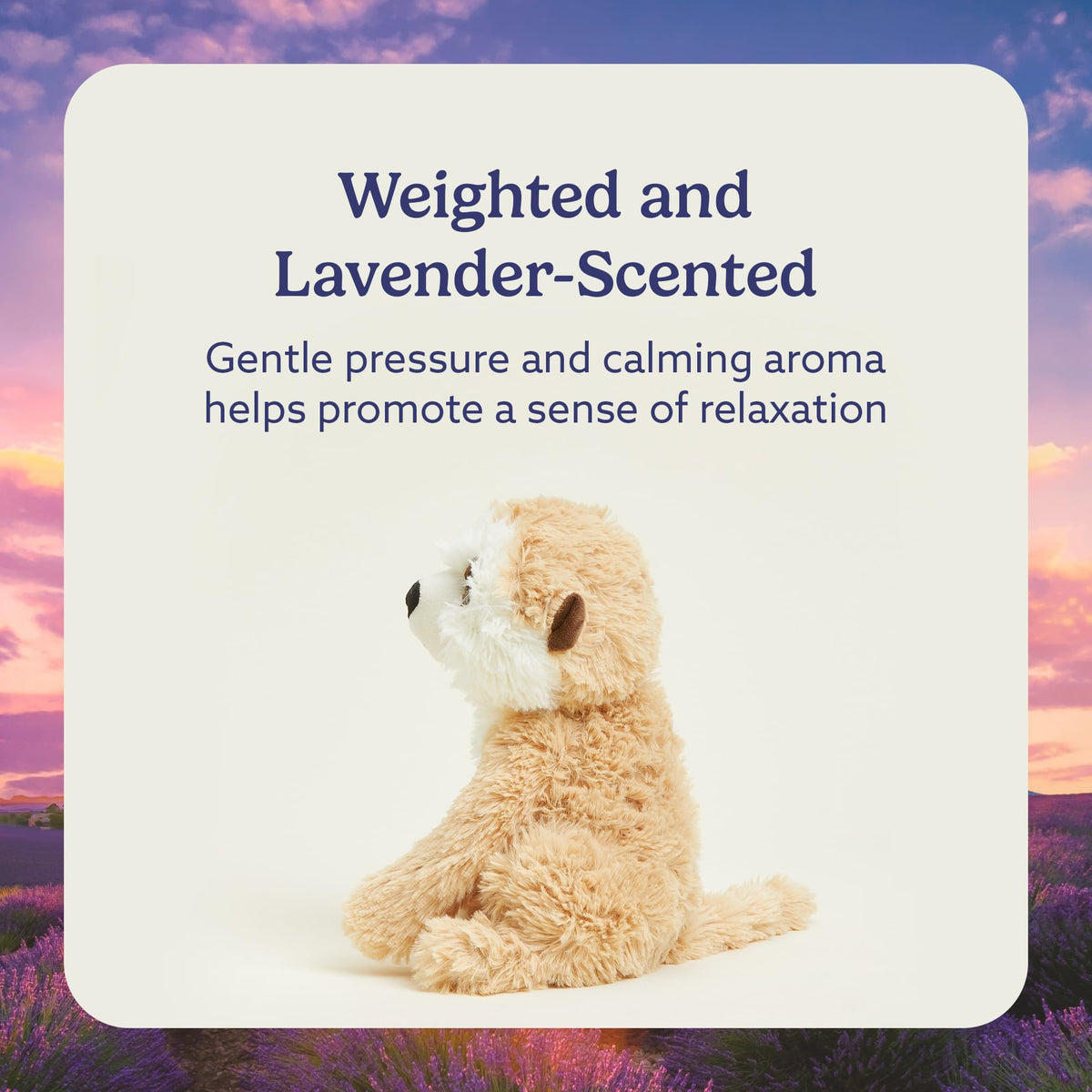 Warmies Meerkat cozy bedtime hug with weighted plush feel.