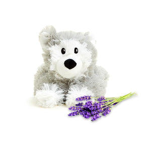 Warmies Jr Husky grey plush with lavender scent delivers cozy bedtime warmth.