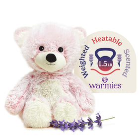 Warmies pink bear microwavable stuffed animal offering cozy warmth.