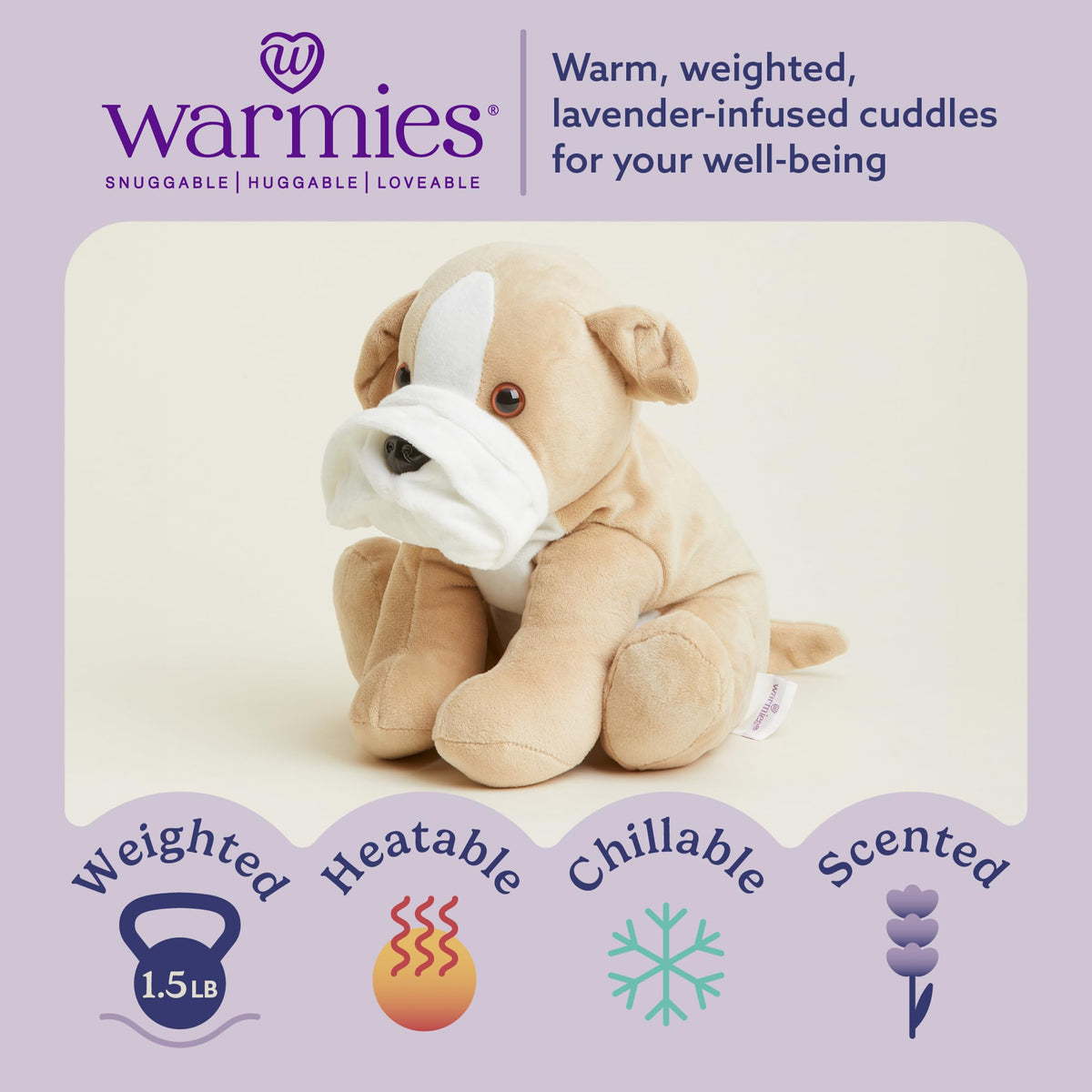 Warmies microwaveable warming plush provides soothing heat in seconds for chilly evenings.