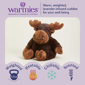 Warmies Moose weighted plush delivers comforting heft for calm bedtime and snuggles.