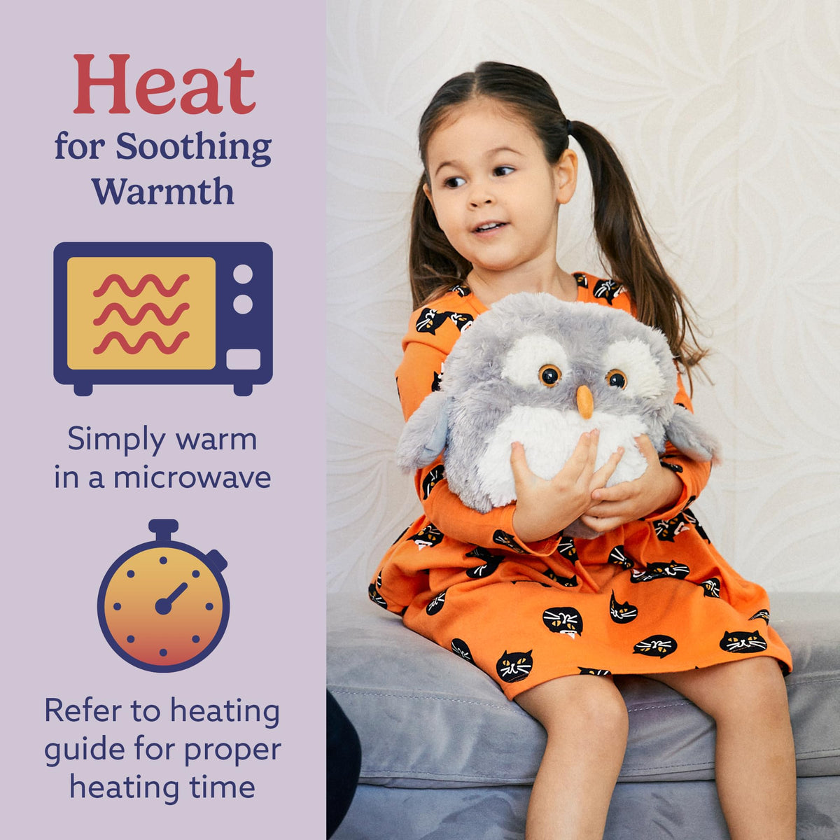 Warmies Owl 13-inch plush as a cuddly companion for all ages.
