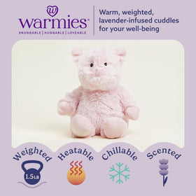 Warmies Pig weighted stuffed animal provides comforting pressure for calm moments.