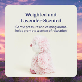 Warmies pink penguin in freezer for cooling during hot days.