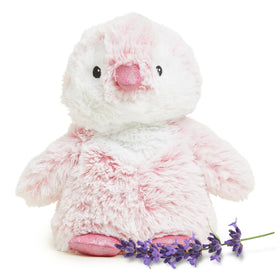 Warmies pink penguin plush with soft texture for cozy hugs and relaxation.