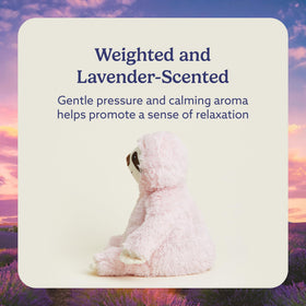 Warmies Pink Sloth lavender aroma creates a calming atmosphere.